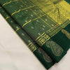 Gratifying Dark Green Soft Banarasi Silk Saree With Radiant Blouse Piece