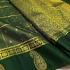 Gratifying Dark Green Soft Banarasi Silk Saree With Radiant Blouse Piece