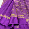 Skinny Purple Soft Banarasi Silk Saree With Ethereal Blouse Piece