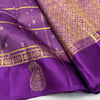 Skinny Purple Soft Banarasi Silk Saree With Ethereal Blouse Piece