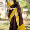 Amazing Brown Soft Silk Saree With Captivating Blouse Piece