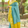 Ebullience Firozi Soft Silk Saree With Artistic Blouse Piece