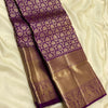 Resplendent Purple Soft Banarasi Silk Saree With Felicitous Blouse Piece