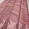 Innovative Baby Pink Soft Silk Saree With Vestigial Blouse Piece