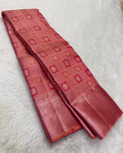 Epiphany Pink Soft Silk Saree With Phenomenal Blouse Piece