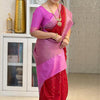 Eclat Red Soft Silk Saree With Blooming Blouse Piece