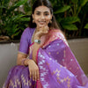 Alluring Lavender Cotton Silk Saree With Stylish Blouse Piece