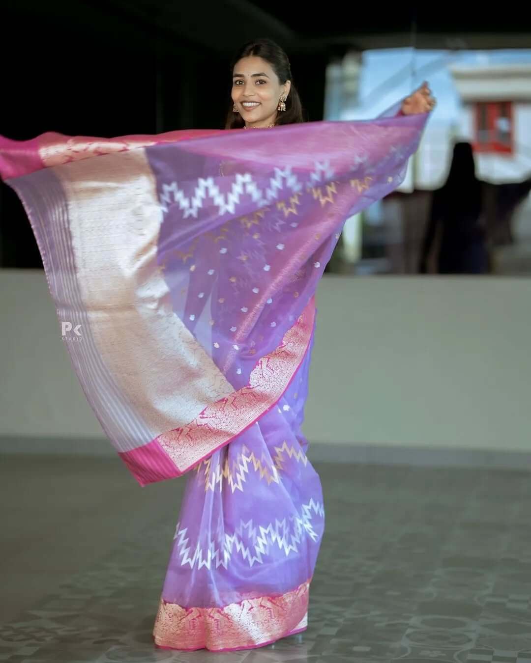 Alluring Lavender Cotton Silk Saree With Stylish Blouse Piece