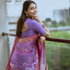 Alluring Lavender Cotton Silk Saree With Stylish Blouse Piece
