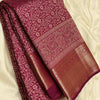 Inimitable Maroon Soft Banarasi Silk Saree With Exceptional Blouse Piece