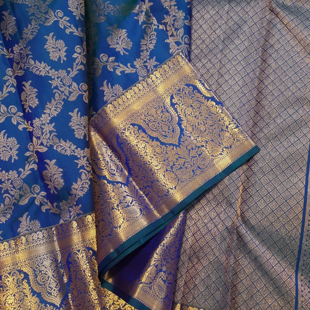 Forbearance Royal Blue Soft Banarasi Silk Saree With Desultory Blouse Piece