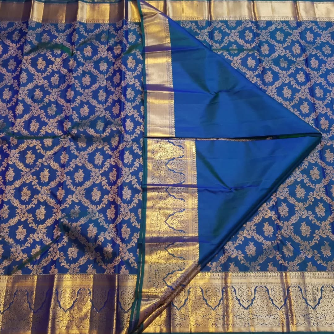 Forbearance Royal Blue Soft Banarasi Silk Saree With Desultory Blouse Piece