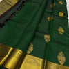 Desirable Dark Green Soft Banarasi Silk Saree With Whimsical Blouse Piece
