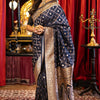 Exemplary Navy Blue Soft Banarasi Silk Saree With Panoply Blouse Piece