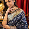 Exemplary Navy Blue Soft Banarasi Silk Saree With Panoply Blouse Piece