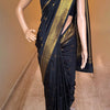 Posh Black Soft Banarasi Silk Saree With Allure Blouse Piece