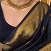 Posh Black Soft Banarasi Silk Saree With Allure Blouse Piece