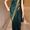 Excellent Dark Green Soft Banarasi Silk Saree With Rhapsodic Blouse Piece