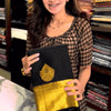 Beautiful Black Soft Banarasi Silk Saree With Snazzy Blouse Piece