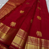Cynosure Red Soft Banarasi Silk Saree With Marvellous Blouse Piece
