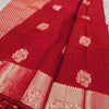 Luminous Red Soft Banarasi Silk Saree With Dissemble Blouse Piece