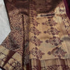 Blooming Wine Soft Banarasi Silk Saree With Blooming Blouse Piece