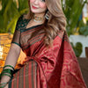 Eloquence Maroon Soft Silk Saree With Flamboyant Blouse Piece