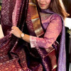 Vibrant Purple Soft Banarasi Silk Saree With Winsome Blouse Piece