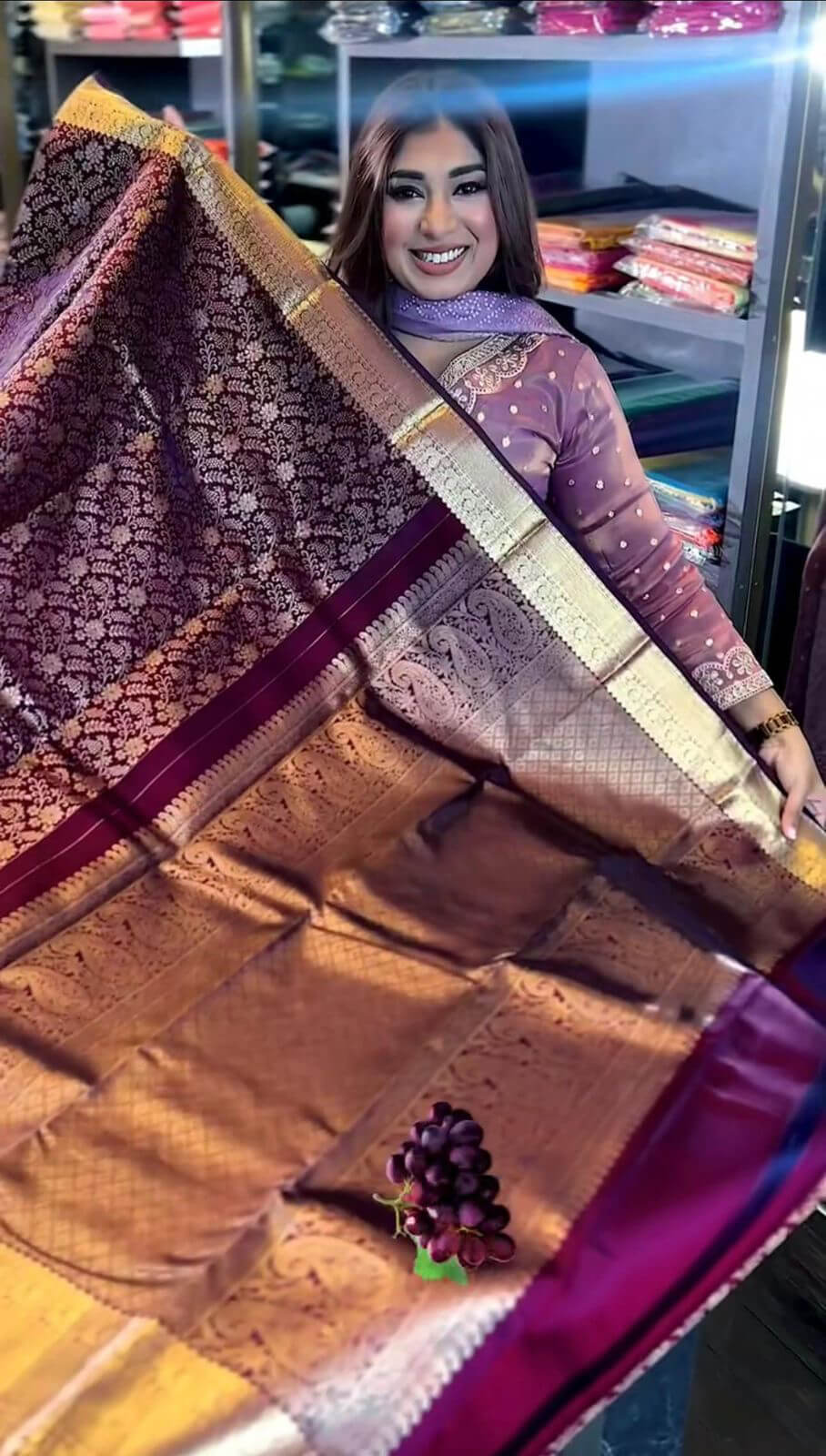 Vibrant Purple Soft Banarasi Silk Saree With Winsome Blouse Piece