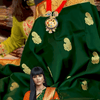 Impressive Dark Green Soft Banarasi Silk Saree With Lovely Blouse Piece
