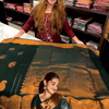 Desuetude Dark Green Soft Banarasi Silk Saree With Gorgeous Blouse Piece