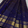 Petrichor Navy Blue Soft Banarasi Silk Saree With Eclat Blouse Piece