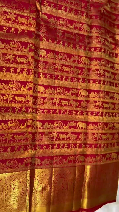 Entrancing Red Soft Banarasi Silk Saree With Divine Blouse Piece