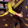 Woebegone Brown Soft Banarasi Silk Saree With Angelic Blouse Piece
