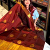 Moiety Maroon Soft Banarasi Silk Saree With Traditional Blouse Piece