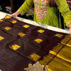 Artistic Brown Soft Banarasi Silk Saree With Snappy Blouse Piece