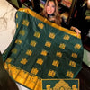 Angelic Dark Green Soft Banarasi Silk Saree With Deserving Blouse Piece