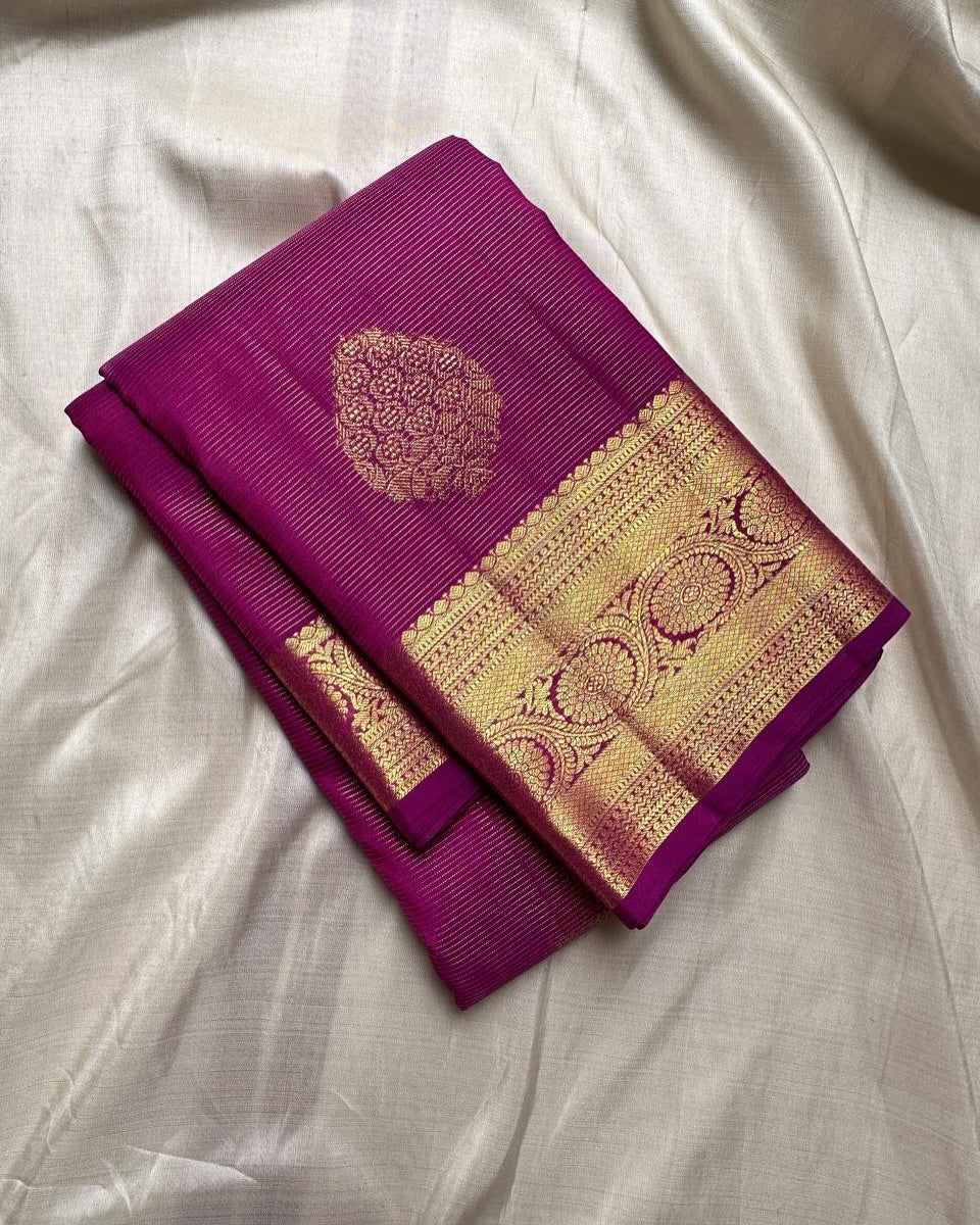 Charming Magenta Soft Banarasi Silk Saree With Demesne Blouse Piece