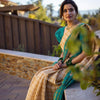 Snazzy Beige Soft Silk Saree With Winsome Blouse Piece