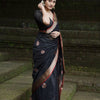 Surpassing Black Soft Silk Saree With Embellished Blouse Piece