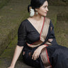 Surpassing Black Soft Silk Saree With Embellished Blouse Piece