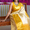 Adorable Beige Soft Silk Saree With Charming Blouse Piece