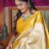 Adorable Beige Soft Silk Saree With Charming Blouse Piece