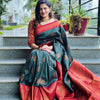 Blissful Dark Green Soft Silk Saree With Eye-catching Blouse Piece