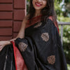 Blooming Black Soft Silk Saree With Impressive Blouse Piece