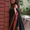 Blooming Black Soft Silk Saree With Impressive Blouse Piece