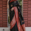 Blooming Black Soft Silk Saree With Impressive Blouse Piece