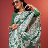 Enigmatic Green Cotton Silk Saree With Radiant Blouse Piece