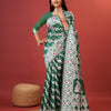 Enigmatic Green Cotton Silk Saree With Radiant Blouse Piece