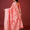Vibrant Peach Cotton Silk Saree With Allure Blouse Piece